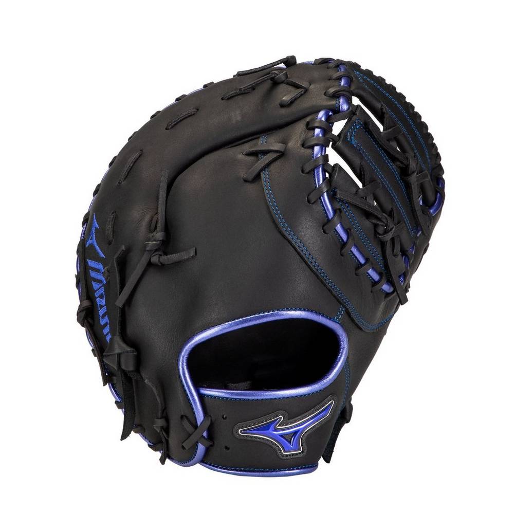 Guantes De Beisbol Mizuno Beisbol MVP Prime SE First Base 12.5" Para Hombre Negros/Azul Rey 0926581-